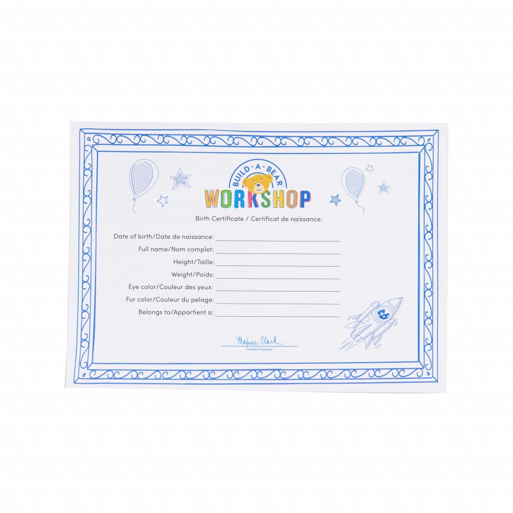 89225 Build A Bear 10 Inch Plush Birth Certificate Just Play Toys