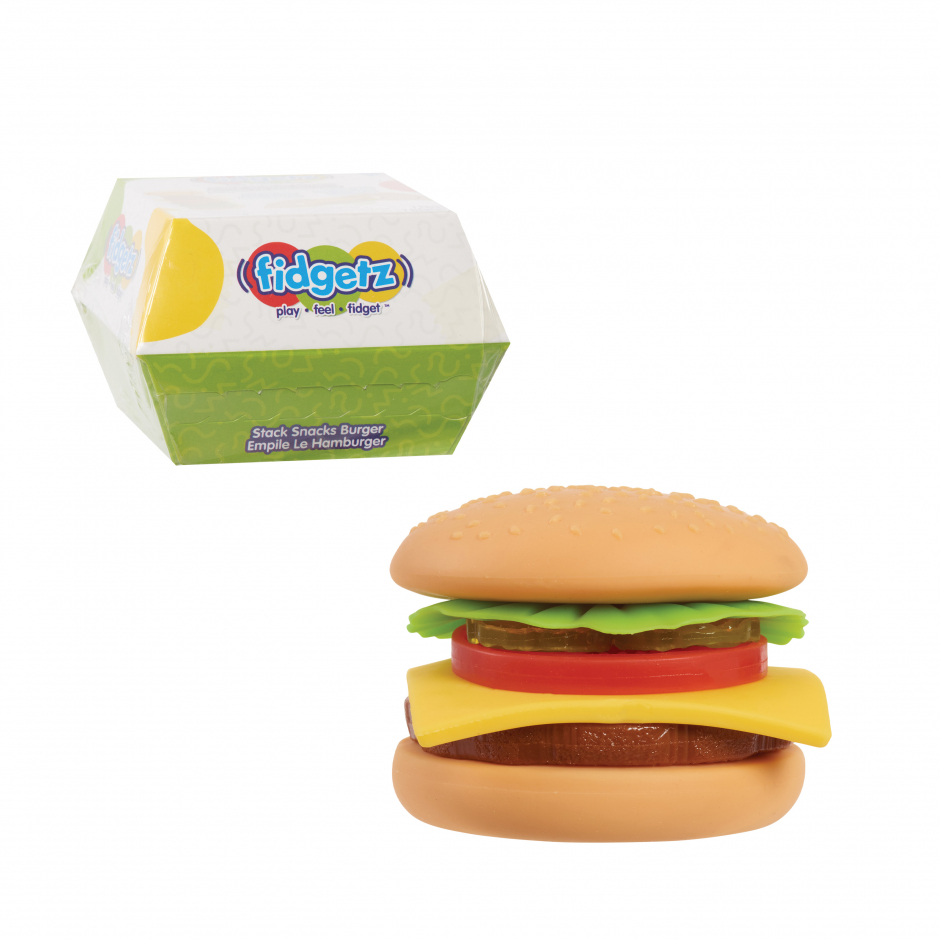Fidgetz Snack Stacks Burger Just Play Toys for Kids of All Ages
