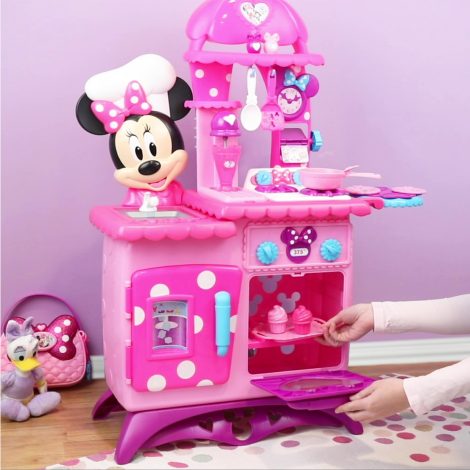 Disney Junior Minnie Mouse Flipping Fun Pretend Play Kitchen Set, Play  Food, Realistic Sounds - Just Play
