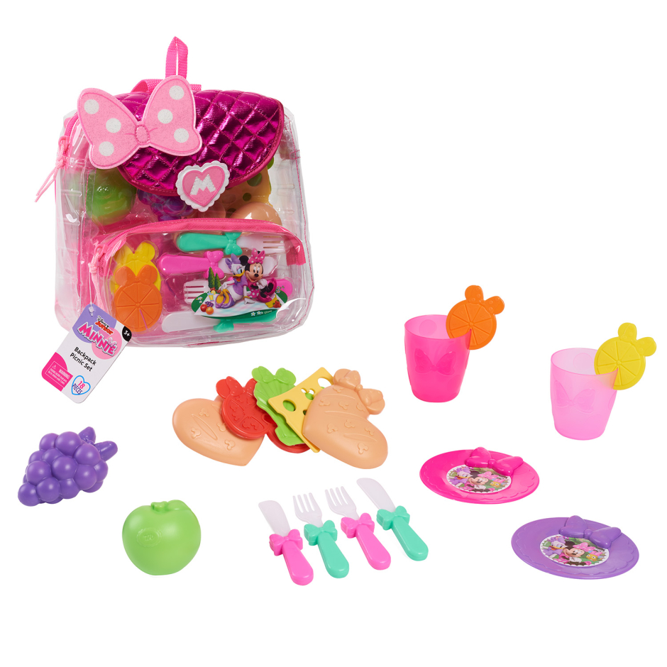 Disney Junior Minnie Mouse Backpack Picnic Set Just Play Toys for