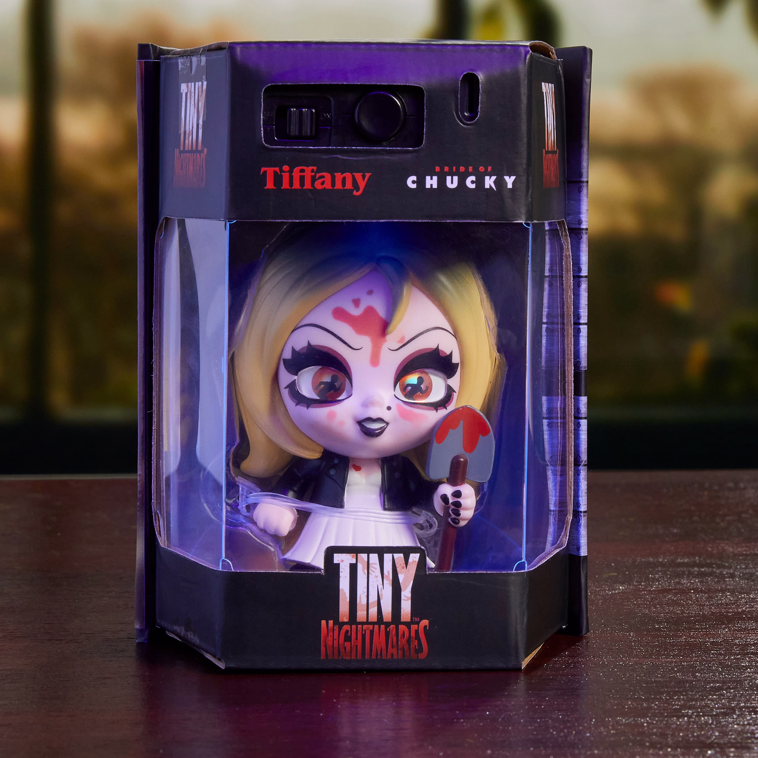 Tiny Nightmares Black Light Edition Collectible Chucky Figure