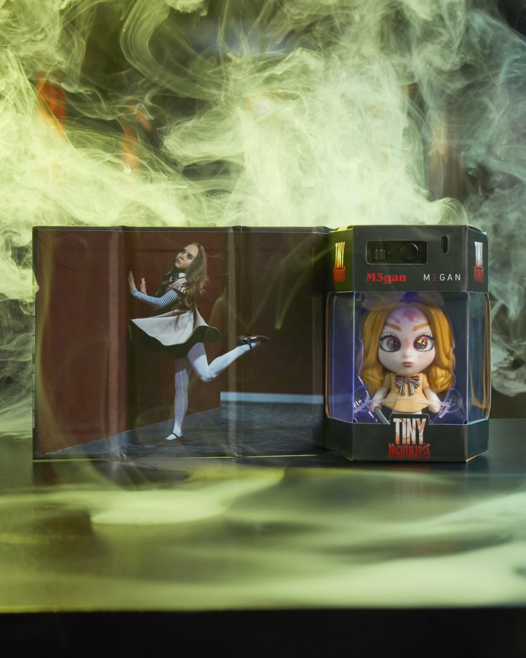 Tiny Nightmares Black Light Edition Collectible M3GAN Figure