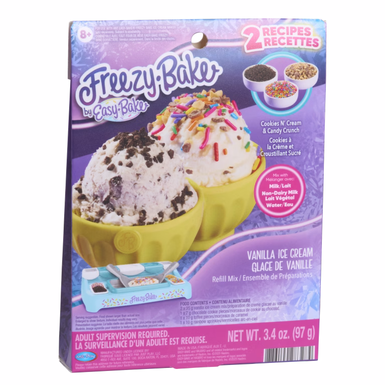 Freezy-Bake Vanilla Ice Cream Mix – Cookies ’N Cream and Candy Crunch