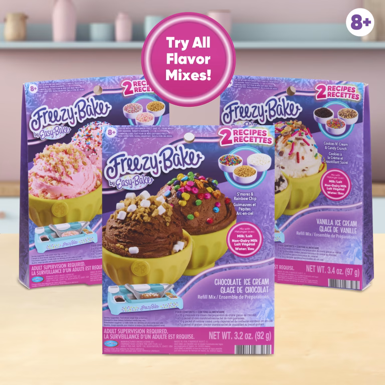 Freezy-Bake Chocolate Ice Cream Mix – S’mores and Rainbow Chip
