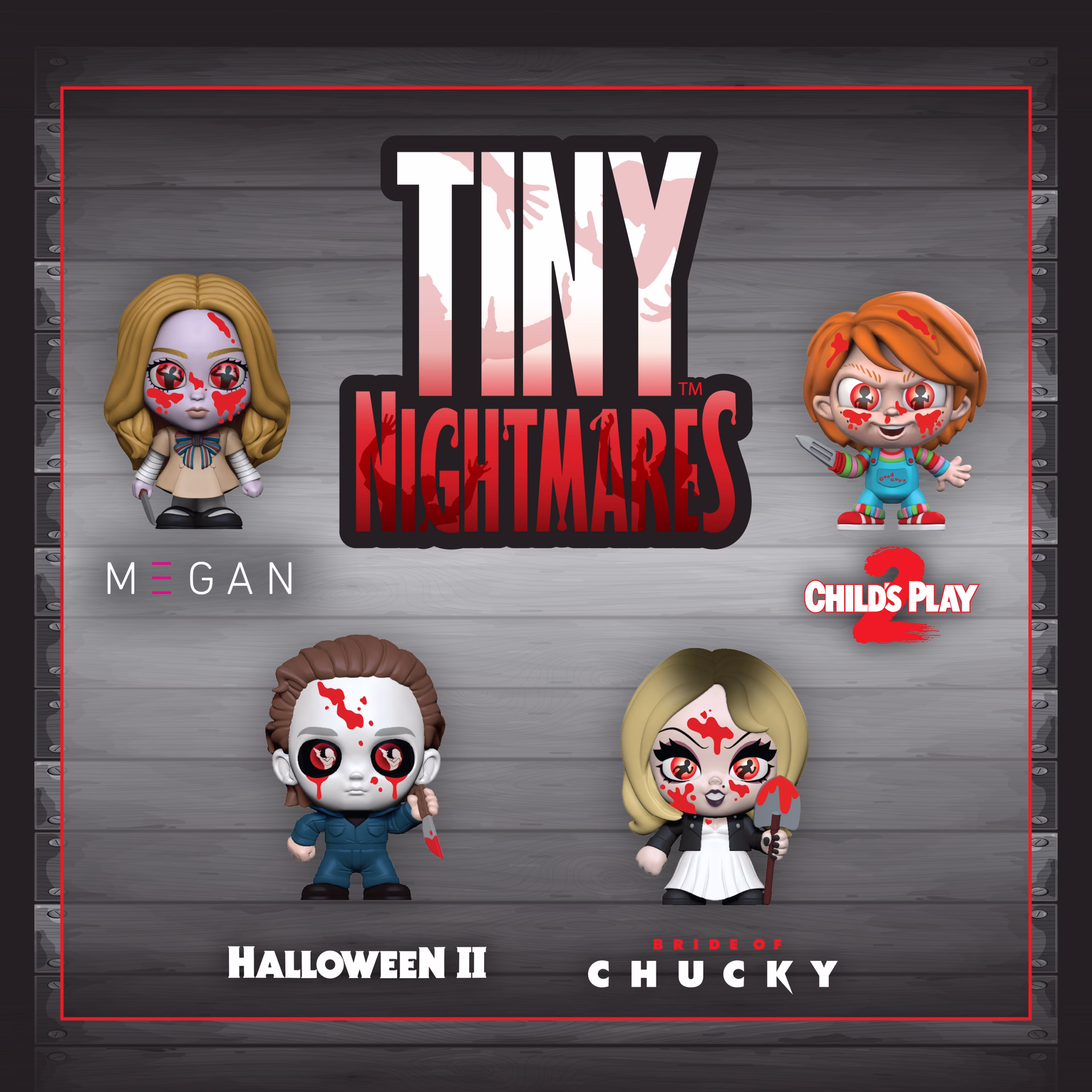 Tiny Nightmares Black Light Edition Collectible Chucky Figure