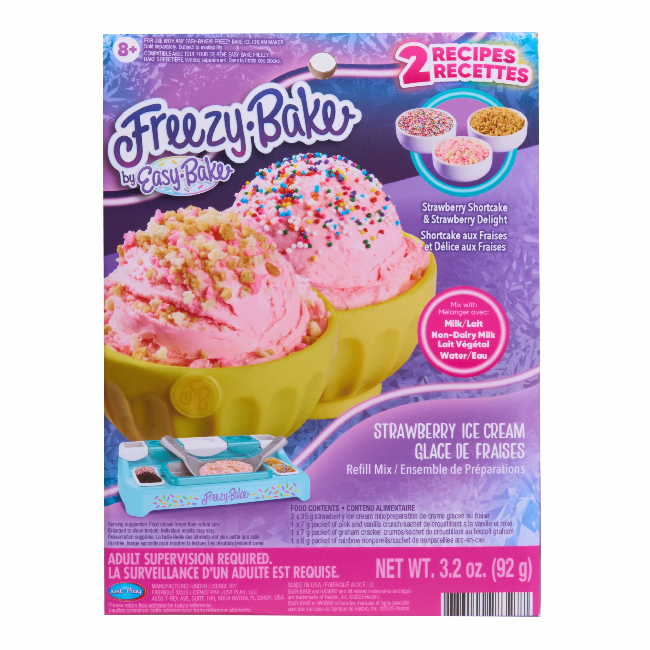 Freezy-Bake Strawberry Ice Cream Mix – Strawberry Shortcake and Strawberry Delight